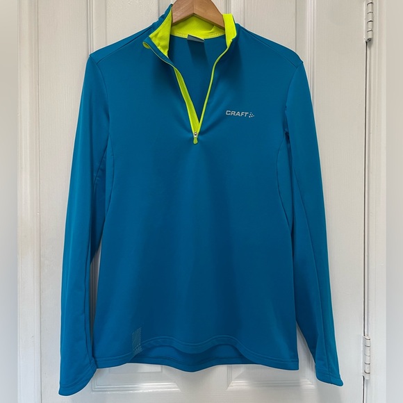 Craft Active Base/Mid Layer Lightweight Quarter Zip Running Pullover Jacket Sz M - Picture 1 of 9